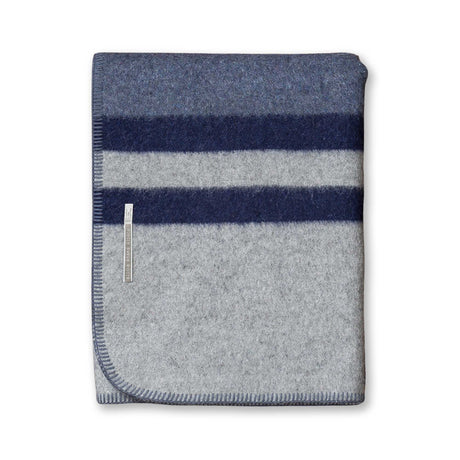 Field Throw Blanket in Denim Blue / Light Grey / Navy | Alicia Adams Alpaca at Fig Linens and Home