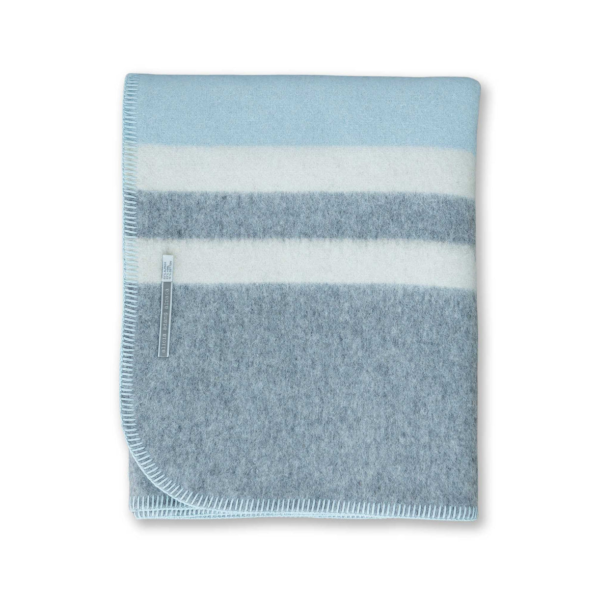 Field Throw Blanket in Light Blue / Light Grey / Ivory | Alicia Adams Alpaca at Fig Linens and Home