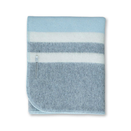 Field Throw Blanket in Light Blue / Light Grey / Ivory | Alicia Adams Alpaca at Fig Linens and Home