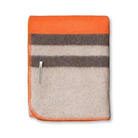 Field Throw Blanket Firecracker / Light Taupe / Dark Taupe | Alicia Adams Alpaca
