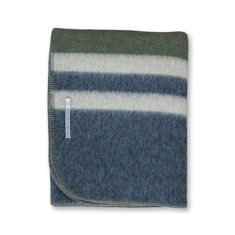 Field Throw Blanket Forest Green / Charcoal / Light Taupe | Alicia Adams Alpaca
