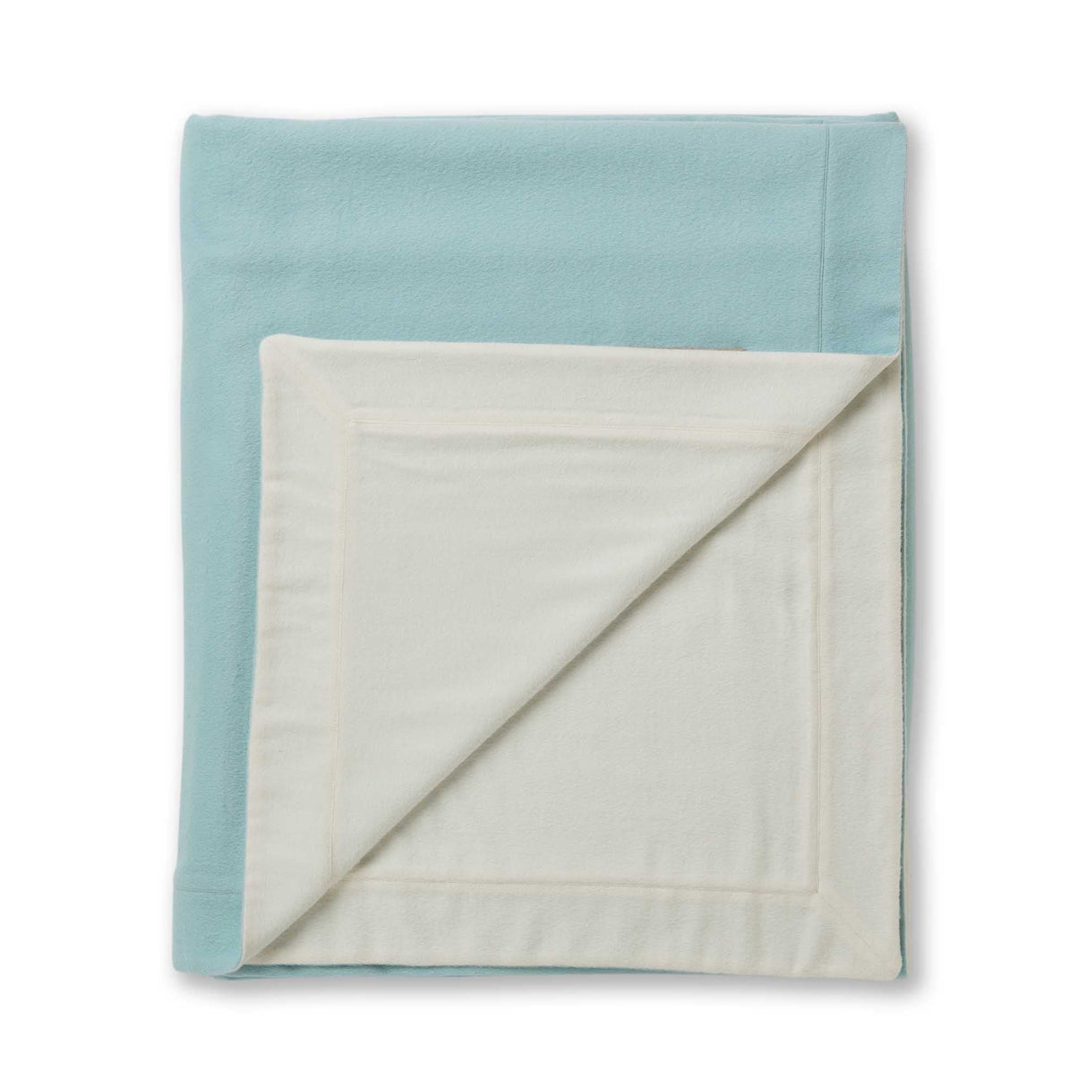 Alicia Adams Alpaca Hudson Bed Blanket at Fig Linens and Home in Aqua and Ivory