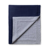 Alicia Adams Alpaca Hudson Bed Blanket at Fig Linens and Home in Navy Blue and Light Grey