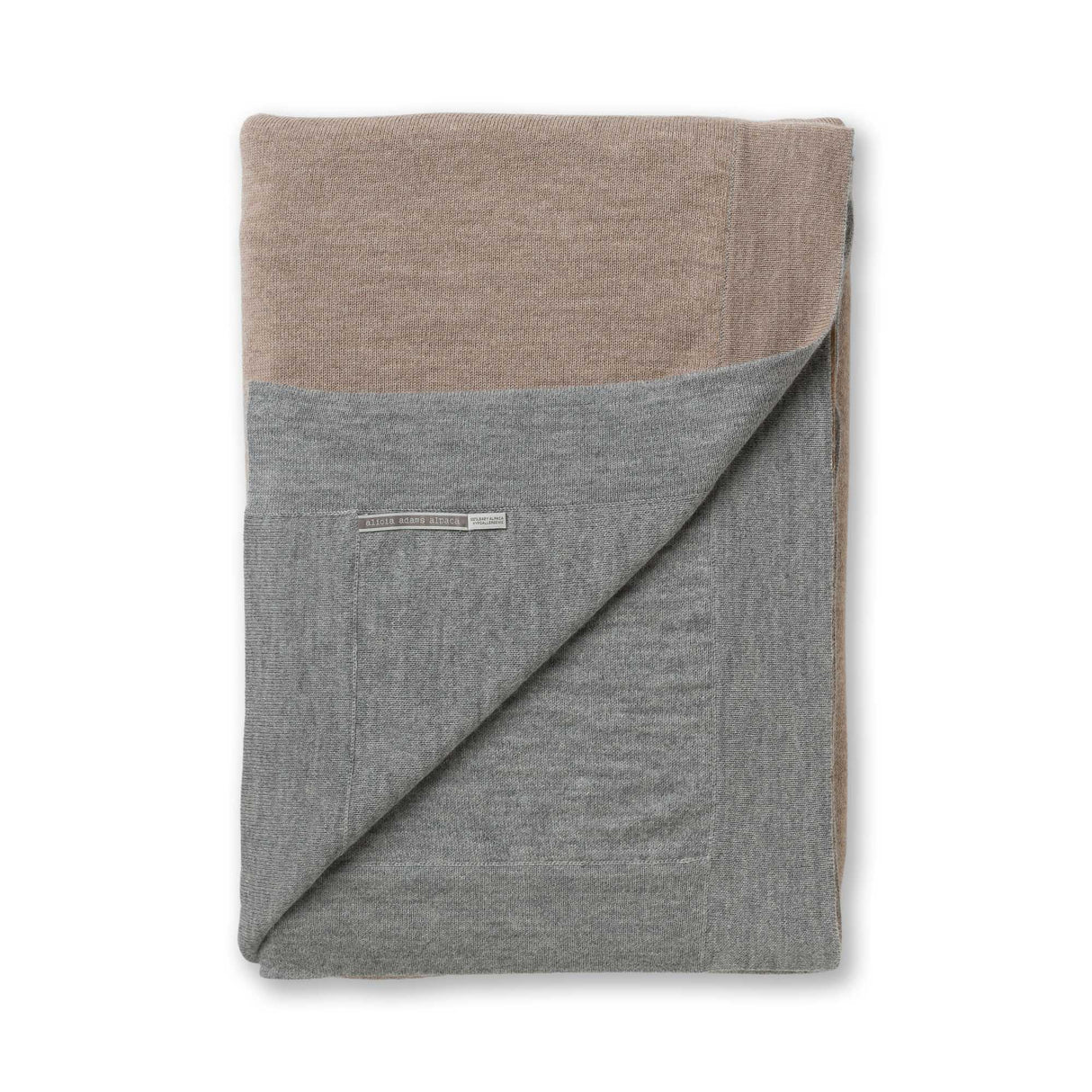 Tokyo Bed Blanket by Alicia Adams Alpaca at Fig Linens and Home - Taupe and Light Grey
