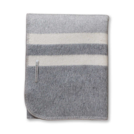 Field Throw Blanket in Light Grey / Grey / Ivory | Alicia Adams Alpaca at Fig Linens and Home