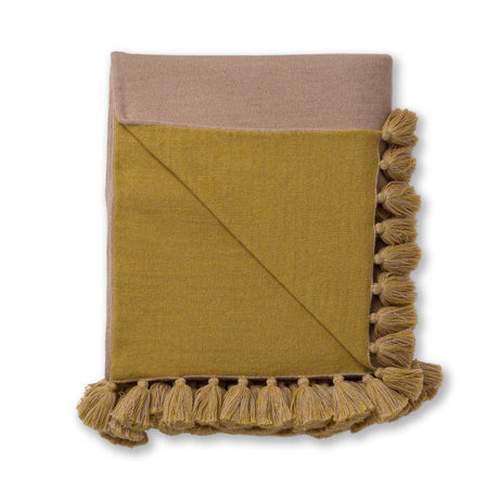 Alicia Adams Alpaca Sydney Blanket in French Yellow and Beige | Fig Linens and Home