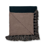Alicia Adams Alpaca Sydney Blanket in Light Taupe and Spruce | Fig Linens and Home