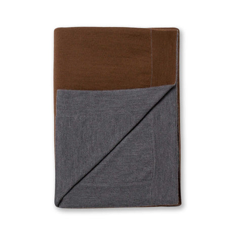 Tokyo Bed Blanket by Alicia Adams Alpaca at Fig Linens and Home - Dark Grey and Cognac
