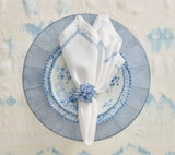 Round Capiz Periwinkle Placemat Detail 2 | Kim Seybert at Fig Linens and Home