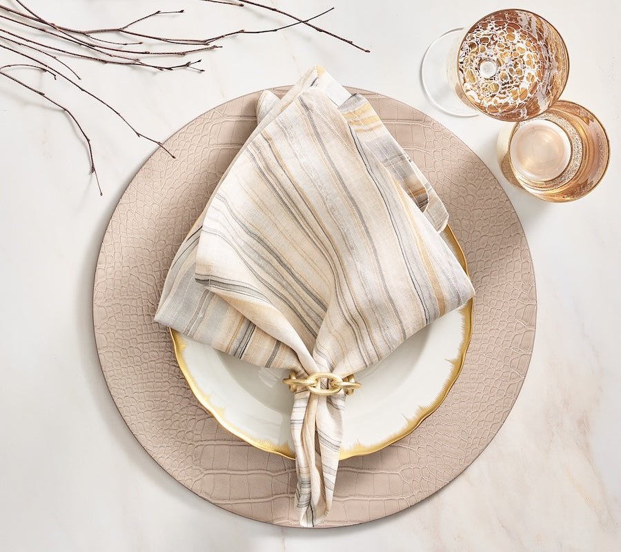 Kim Seybert Chain Link Napkin Ring in Gold Set of 4 by Kim Seybert - GOLD 2.5"L x 0.75"W x 2.5"H Napkin Ring - Set of 4 at FIG LINENS AND HOME - 13