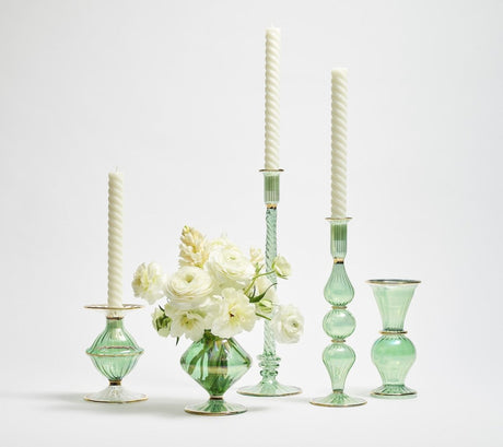 Kim Seybert Trumpet Bud Vase in Green by Kim Seybert - GREEN 3.4" L x 3.4" W x 7" H at FIG LINENS AND HOME - 4