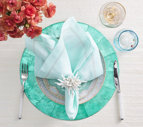 Kim Seybert Amalfi Napkin Ring in White Set of 4 in a Gift Box by Kim Seybert - WHITE 3.25"L x 2.25"W x 3.5"H Napkin Ring - Set of 4 at FIG LINENS AND HOME - 2