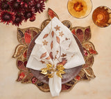 Kim Seybert Maple Hues Napkin in White & Multi Set of 4 by Kim Seybert - WHITE/MULTI 21"L x 21"W x 0.1"H Napkin - Set of 4 at FIG LINENS AND HOME - 3