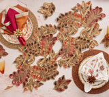 Kim Seybert Maple Hues Napkin in White & Multi Set of 4 by Kim Seybert - WHITE/MULTI 21"L x 21"W x 0.1"H Napkin - Set of 4 at FIG LINENS AND HOME - 7