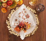 Kim Seybert Maple Hues Napkin in White & Multi Set of 4 by Kim Seybert - WHITE/MULTI 21"L x 21"W x 0.1"H Napkin - Set of 4 at FIG LINENS AND HOME - 5