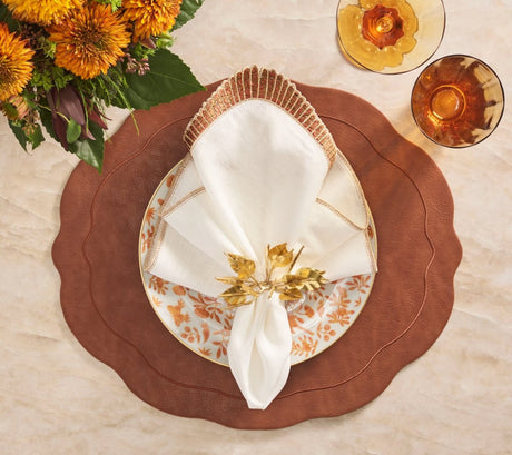 Kim Seybert Tailored Placemat in Brown Set of 4 by Kim Seybert - BROWN 17.25"L x 15"W x 0.1"H Placemat - Set of 4 at FIG LINENS AND HOME - 1