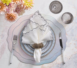 Kim Seybert Tailored Placemat in Iridescent & Silver Set of 4 by Kim Seybert - IRIDESCENT/SILVER 17.25"L x 15"W x 0.1"H Placemat - Set of 4 at FIG LINENS AND HOME - 1