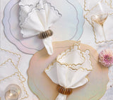 Kim Seybert Tailored Placemat in Iridescent & Silver Set of 4 by Kim Seybert - IRIDESCENT/SILVER 17.25"L x 15"W x 0.1"H Placemat - Set of 4 at FIG LINENS AND HOME - 6