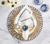 Kim Seybert Diadem Placemat in Ivory & Blue, Set of 2 at Fig Linens and Home - Lifestyle 2