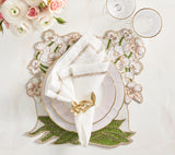 Kim Seybert Orchid Napkin Rings Set of 4 in Gold by Kim Seybert - Gold Set of 4 Napkin Rings - 3.25" L x 2.25" W x 2.3" H at FIG LINENS AND HOME - 2