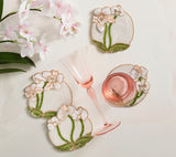 Kim Seybert Orchid Coasters in Multi, Set of 4 in a Gift Bag by Kim Seybert - Multi 5.5"L x 5.5"W x 0.25"H at FIG LINENS AND HOME - 2