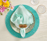 Tuquoise Placemat - Perennial Turquoise Placemats Set of 4 - Kim Seybert at Fig Linens and Home 2