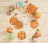 Kim Seybert Reed Coaster in Natural, Set of 6 in a Caddy by Kim Seybert - Natural 5"L x 5"W x 0.1"H at FIG LINENS AND HOME - 1