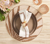 Kim Seybert Placemats Lifestyle View 2 - Royal Palm in Natural & Brown at Fig Linens and Home