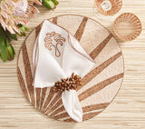 Kim Seybert Placemats Lifestyle View 4 - Royal Palm in Natural & Brown at Fig Linens and Home