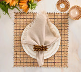 Boucle Brown/Multi Placemat Detail 7 | Kim Seybert at Fig Linens and Home