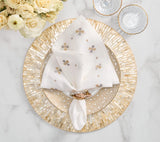 Clover White/Natural/Gray Napkin Detail 3 | Kim Seybert at Fig Linens and Home