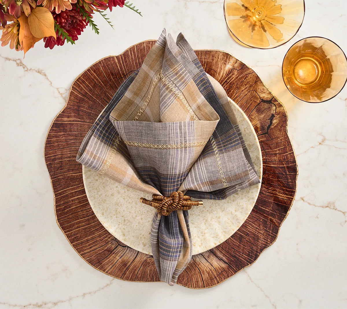Henley Brown/Multi Napkin Detail 2 | Kim Seybert at Fig Linens and Home