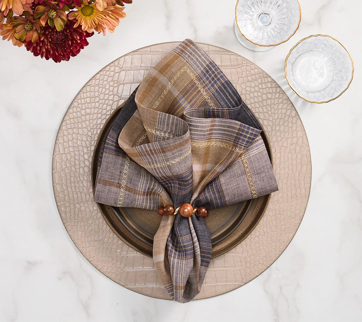Henley Brown/Multi Napkin Detail 5 | Kim Seybert at Fig Linens and Home