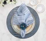 Mayfair Blue/White Napkin Detail 2 | Kim Seybert at Fig Linens and Home
