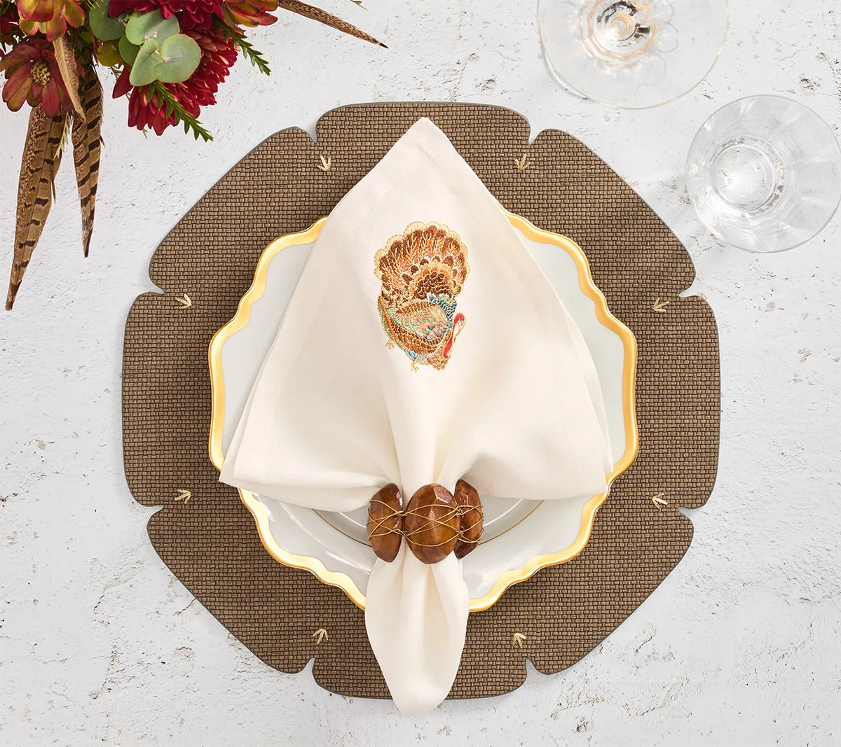 Divot Umber Placemat Detail 5 | Kim Seybert at Fig Linens and Home