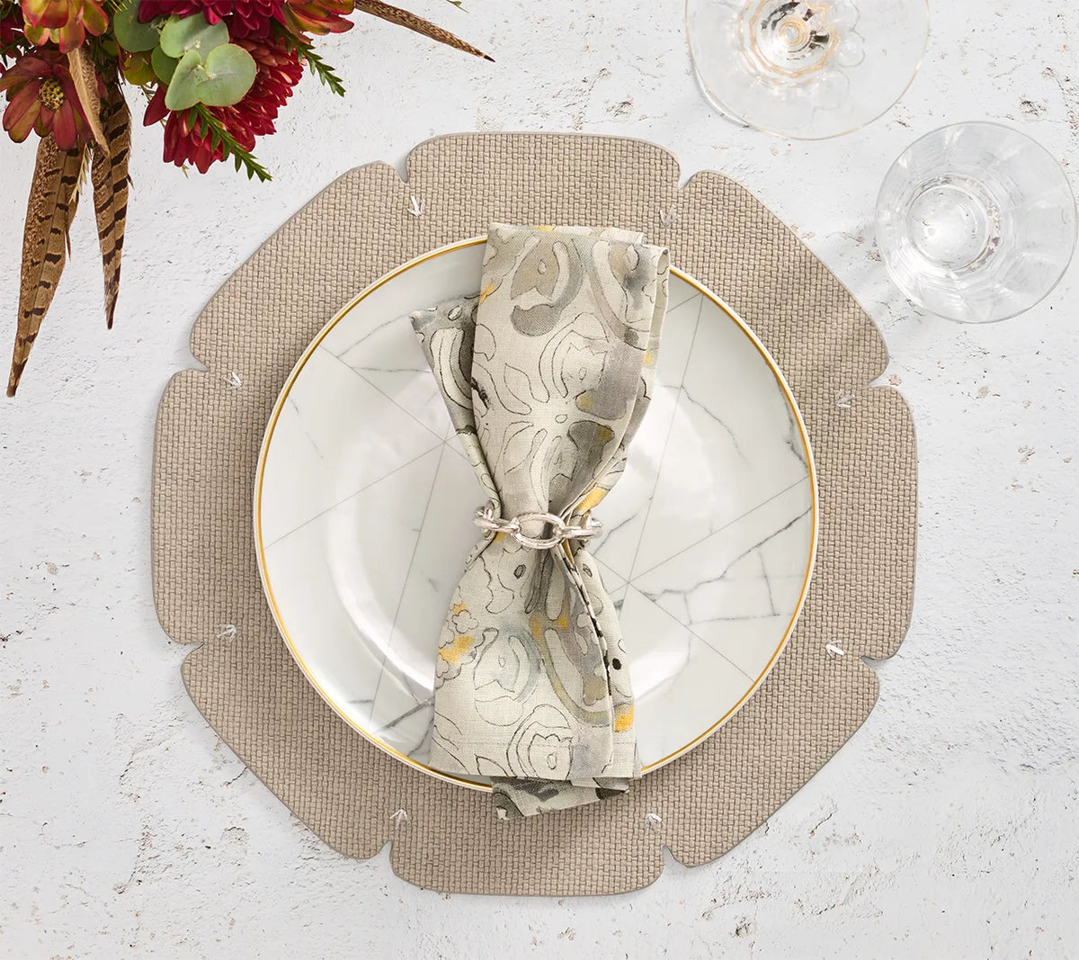 Divot Gray Placemat Detail 3 | Kim Seybert at Fig Linens and Home