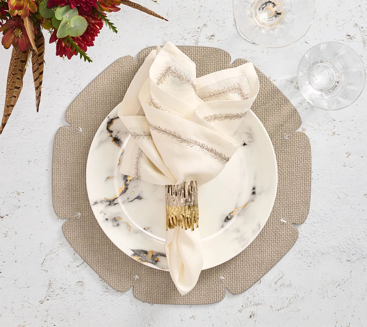 Divot Gray Placemat Detail 4 | Kim Seybert at Fig Linens and Home