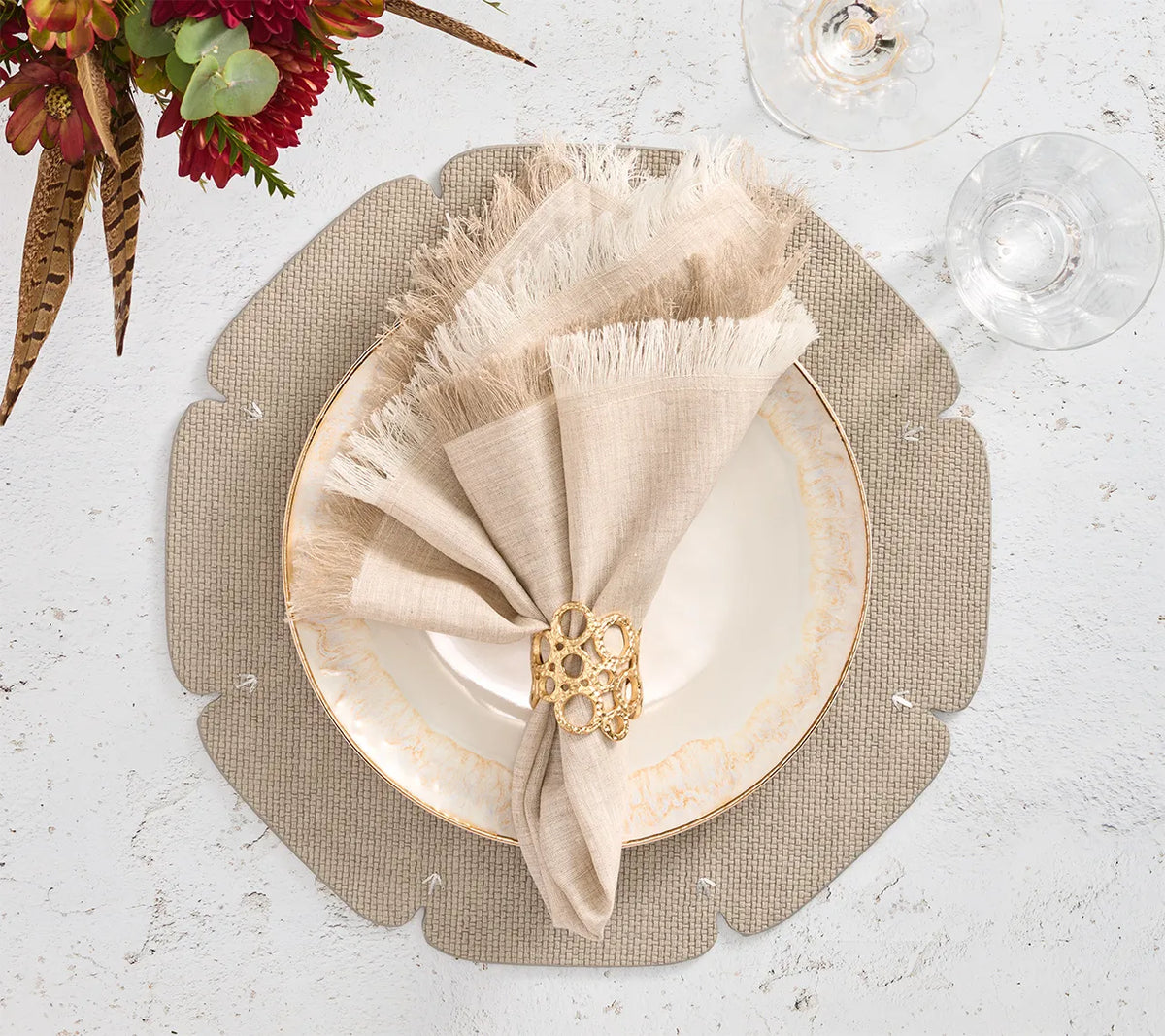 Divot Gray Placemat Detail 2 | Kim Seybert at Fig Linens and Home