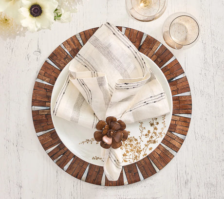 Halo Brown/White Placemat Detail 3 | Kim Seybert at Fig Linens and Home