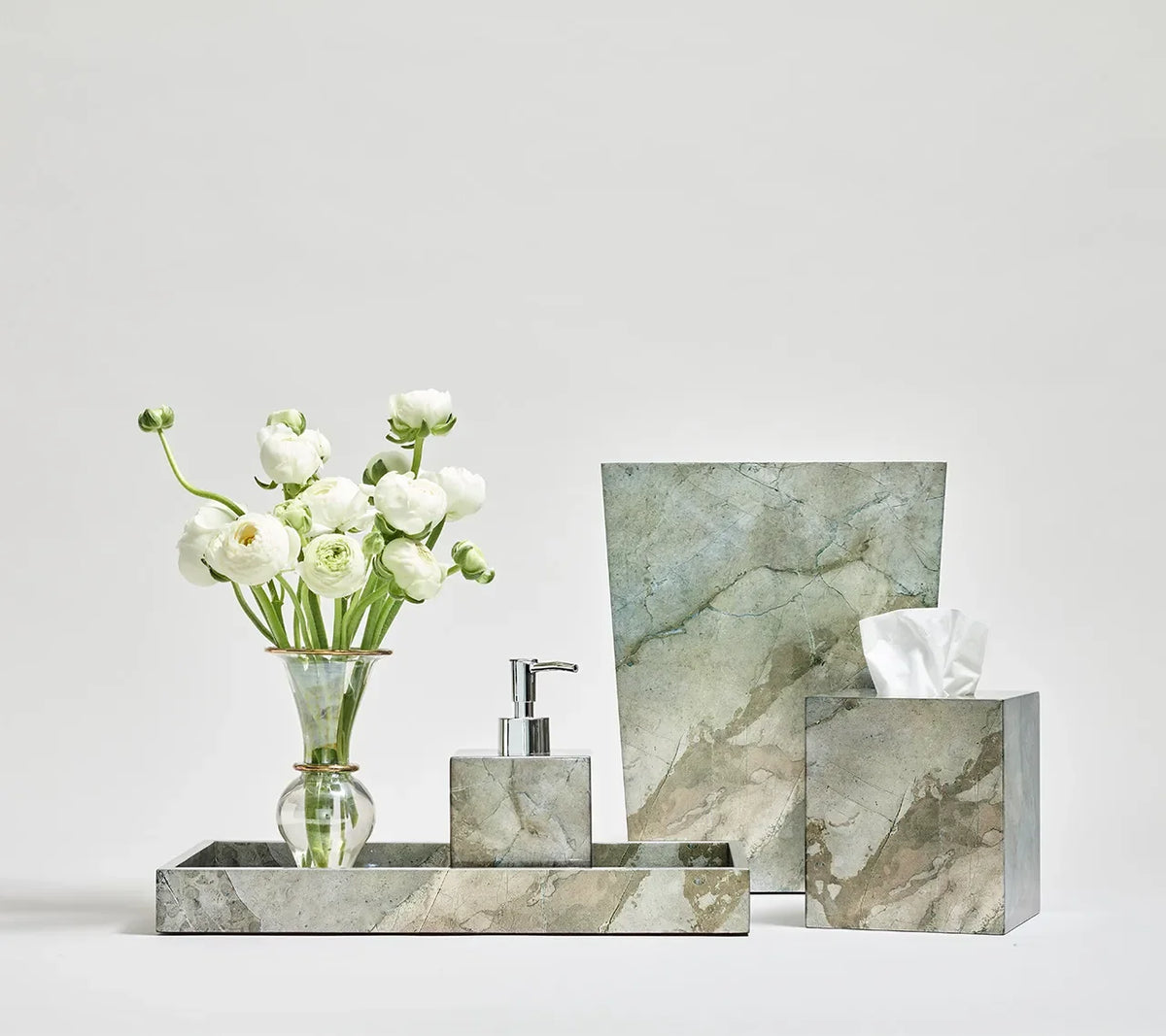 Lucent Beige/Taupe/Gray Soap Dispenser Detail 2 | Kim Seybert at Fig Linens and Home