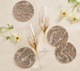 Luster Gold/Silver Coaster Detail 2 | Kim Seybert at Fig Linens and Home