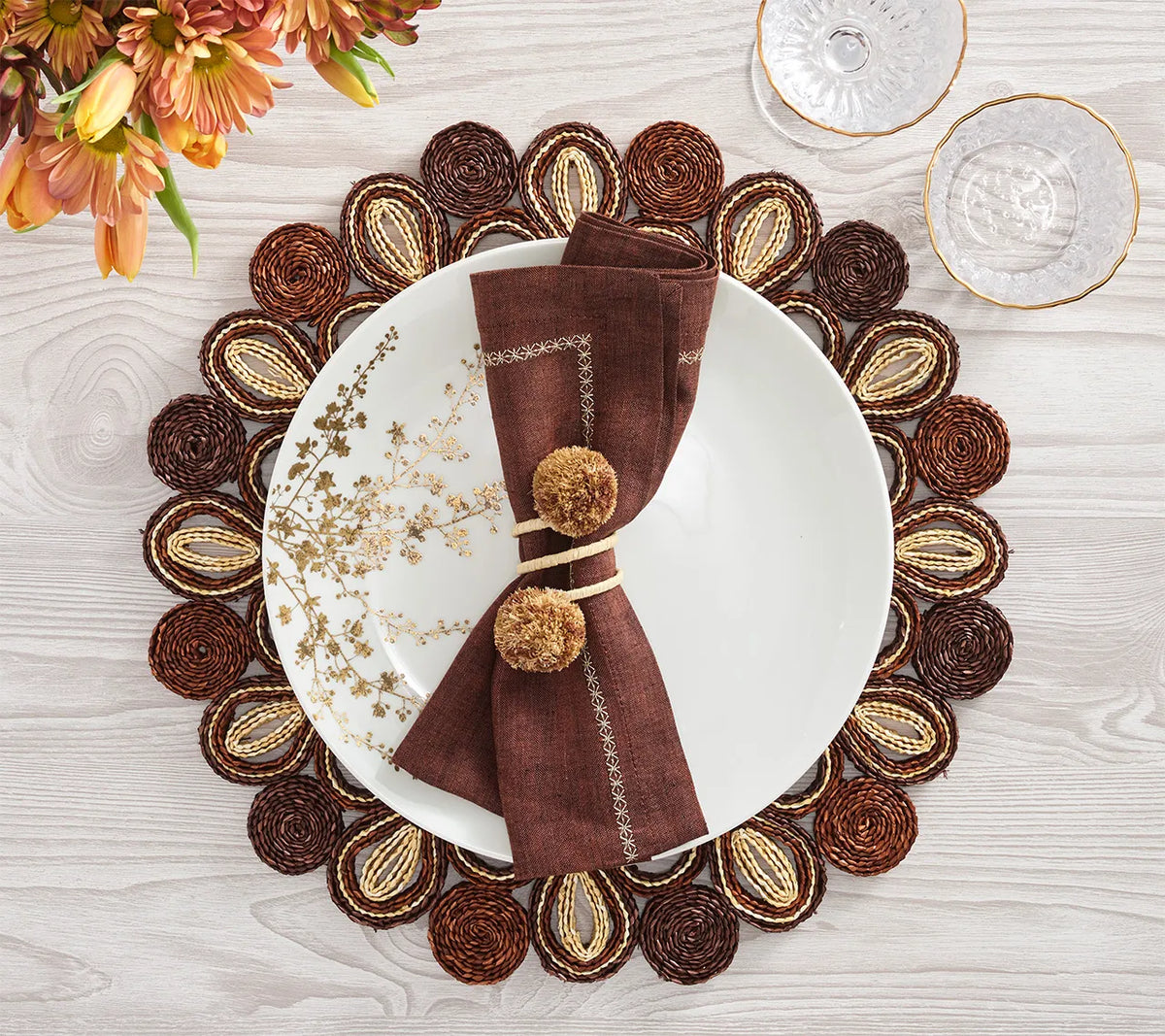 Marisol Brown/Natural Placemat Detail 3 | Kim Seybert at Fig Linens and Home