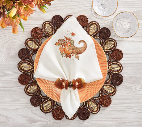 Marisol Brown/Natural Placemat Detail 5 | Kim Seybert at Fig Linens and Home