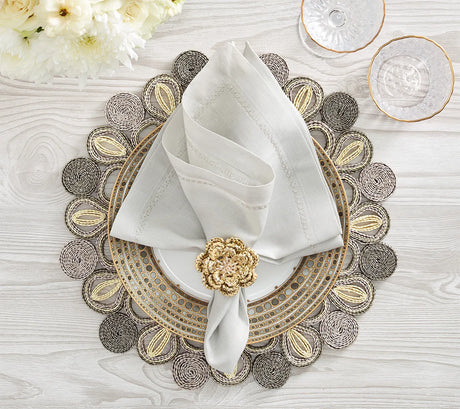 Marisol Natural/Grey Placemat Detail 5 | Kim Seybert at Fig Linens and Home