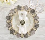 Clover White/Natural/Gray Napkin Detail 5 | Kim Seybert at Fig Linens and Home