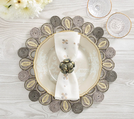Marisol Natural/Grey Placemat Detail 4 | Kim Seybert at Fig Linens and Home