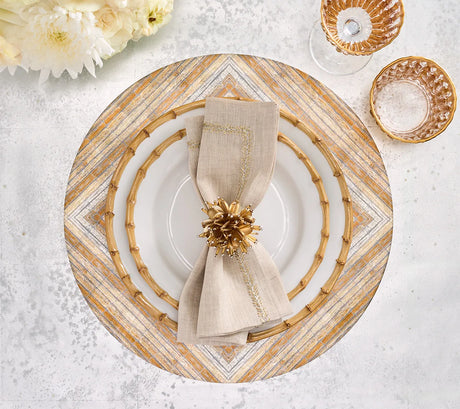 Russet Gold/Silver Placemat Detail 3 | Kim Seybert at Fig Linens and Home