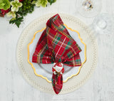 Santa Red/White Napkin Ring Detail 2 | Kim Seybert at Fig Linens and Home
