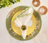 Tapestry Green/Natural Placemat Detail 5 | Kim Seybert at Fig Linens and Home