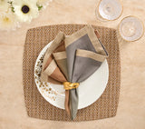 Twill Brown/White Placemat Detail 3 | Kim Seybert at Fig Linens and Home